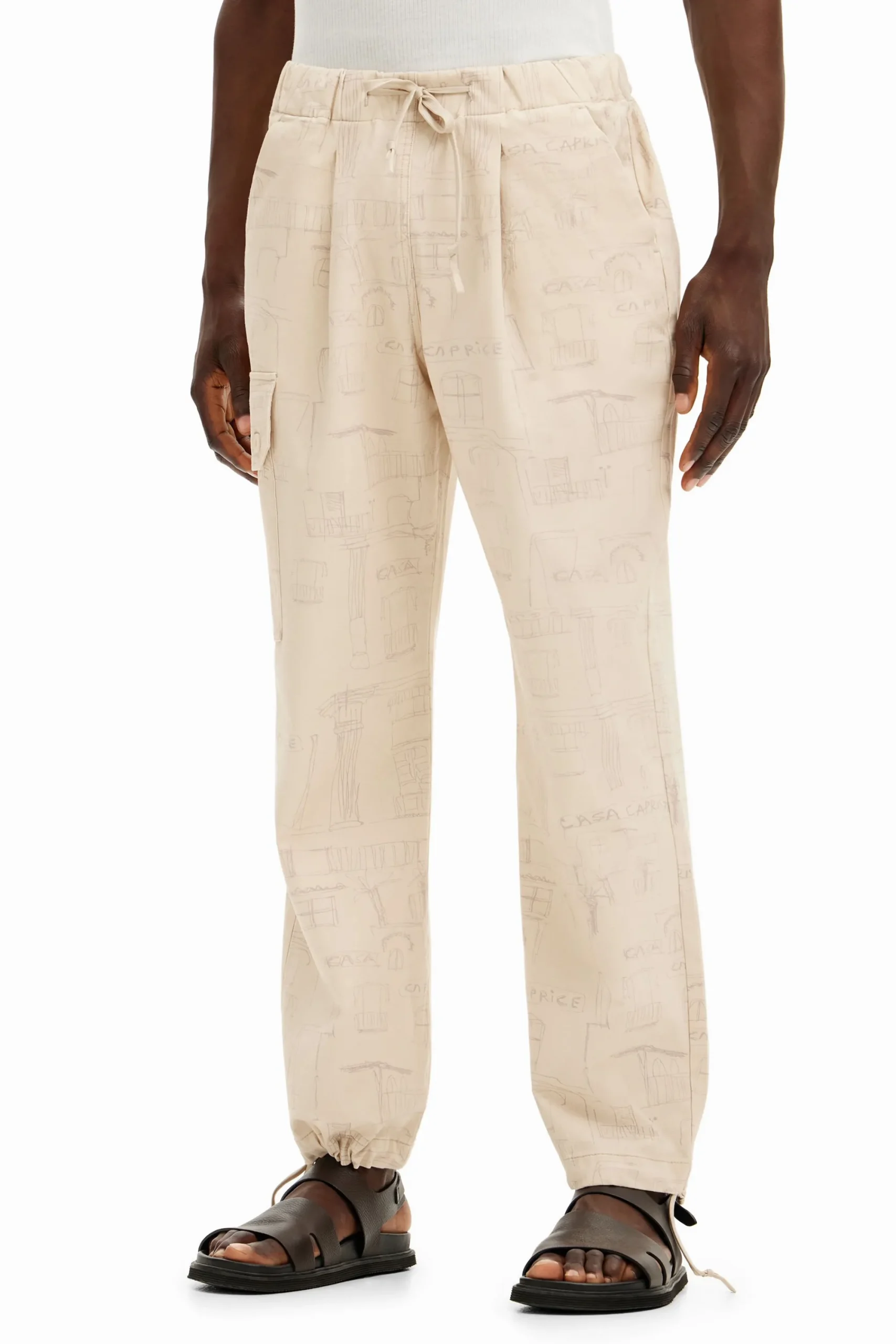 Jeans Y Pantalones-Desigual Pantalón cargo estampado