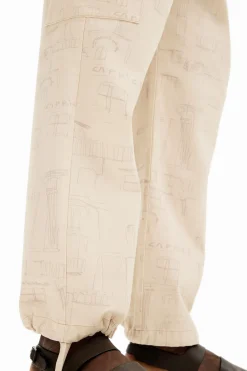 Jeans Y Pantalones-Desigual Pantalón cargo estampado
