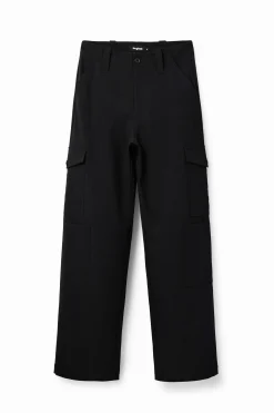 Pantalones-Desigual Pantalón cargo fluido