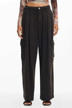 Pantalones-Desigual Pantalón cargo fluido
