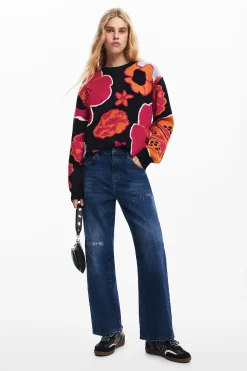 Vaqueros|Pantalones-Desigual Pantalón culotte denim