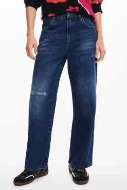 Vaqueros|Pantalones-Desigual Pantalón culotte denim