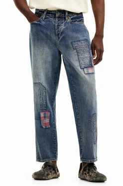 Jeans Y Pantalones-Desigual Pantalón denim parcheado