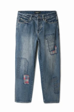 Jeans Y Pantalones-Desigual Pantalón denim parcheado