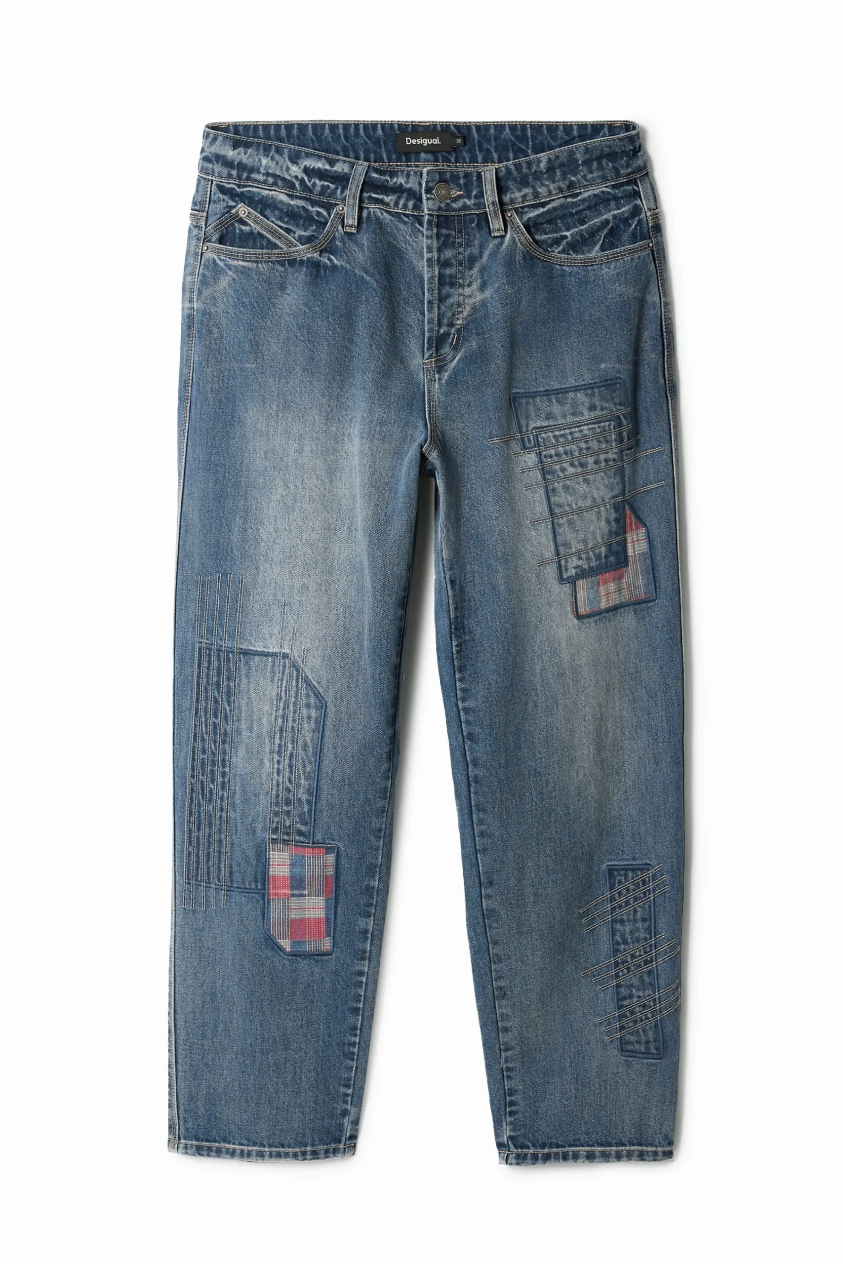 Jeans Y Pantalones-Desigual Pantalón denim parcheado