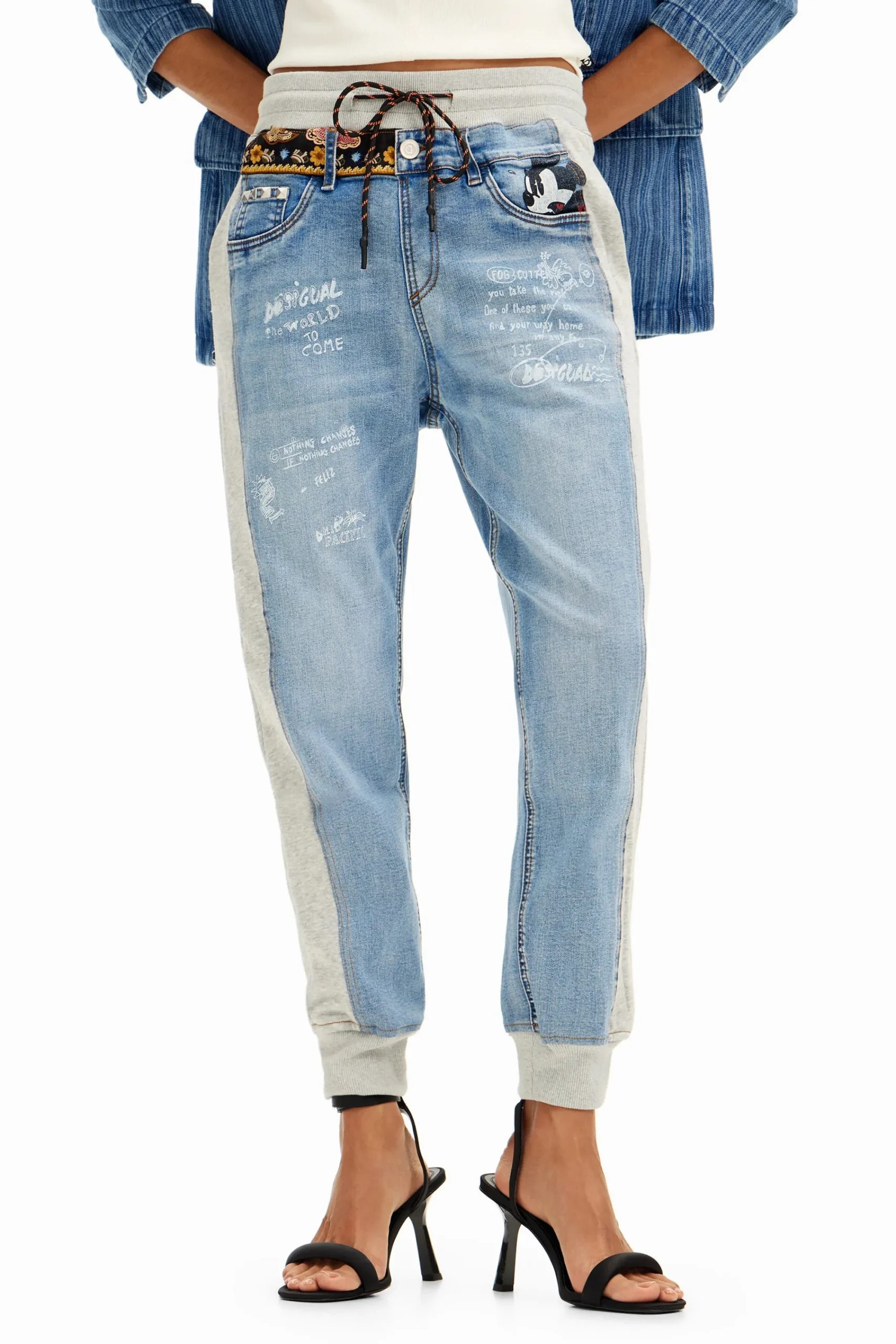 Vaqueros|Pantalones-Desigual Pantalón jogger Mickey Mouse