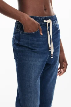 Vaqueros|Pantalones-Desigual Pantalón jogger tejido vaquero