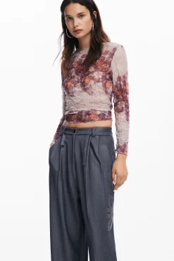 Pantalones-Desigual Pantalón largo recto