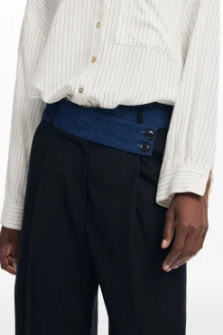 Pantalones-Desigual Pantalón sastre combinado