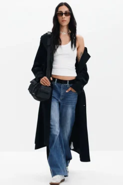 Vaqueros|Pantalones-Desigual Pantalón vaquero combinado