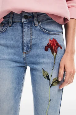 Vaqueros|Pantalones-Desigual Pantalón vaquero rosa