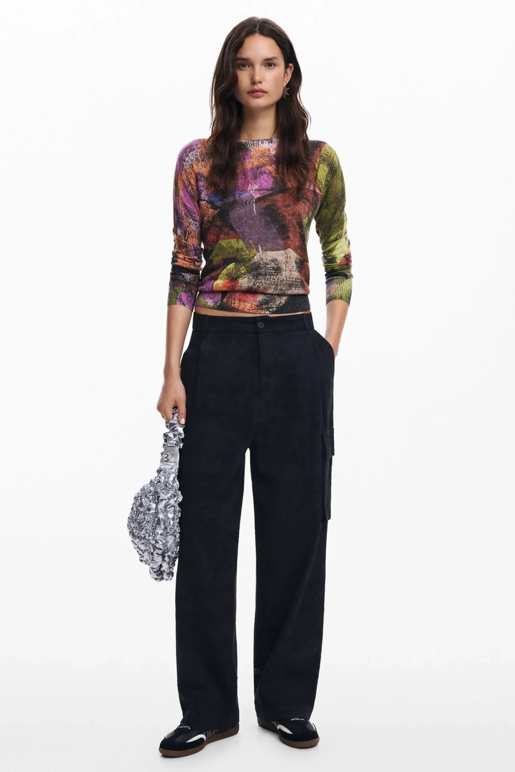 Pantalones-Desigual Pantalones cargo estampado M. Christian Lacroix