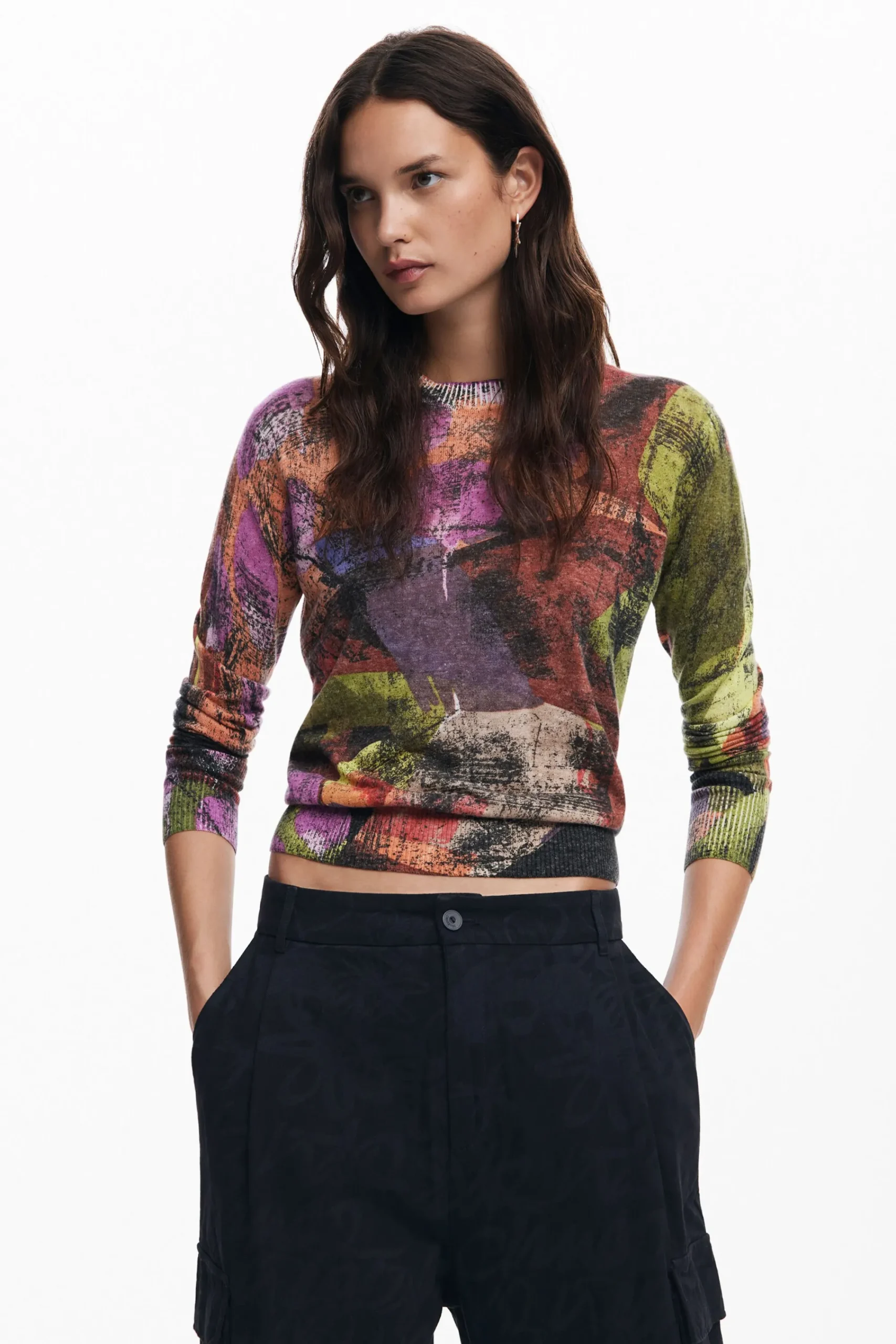 Pantalones-Desigual Pantalones cargo estampado M. Christian Lacroix