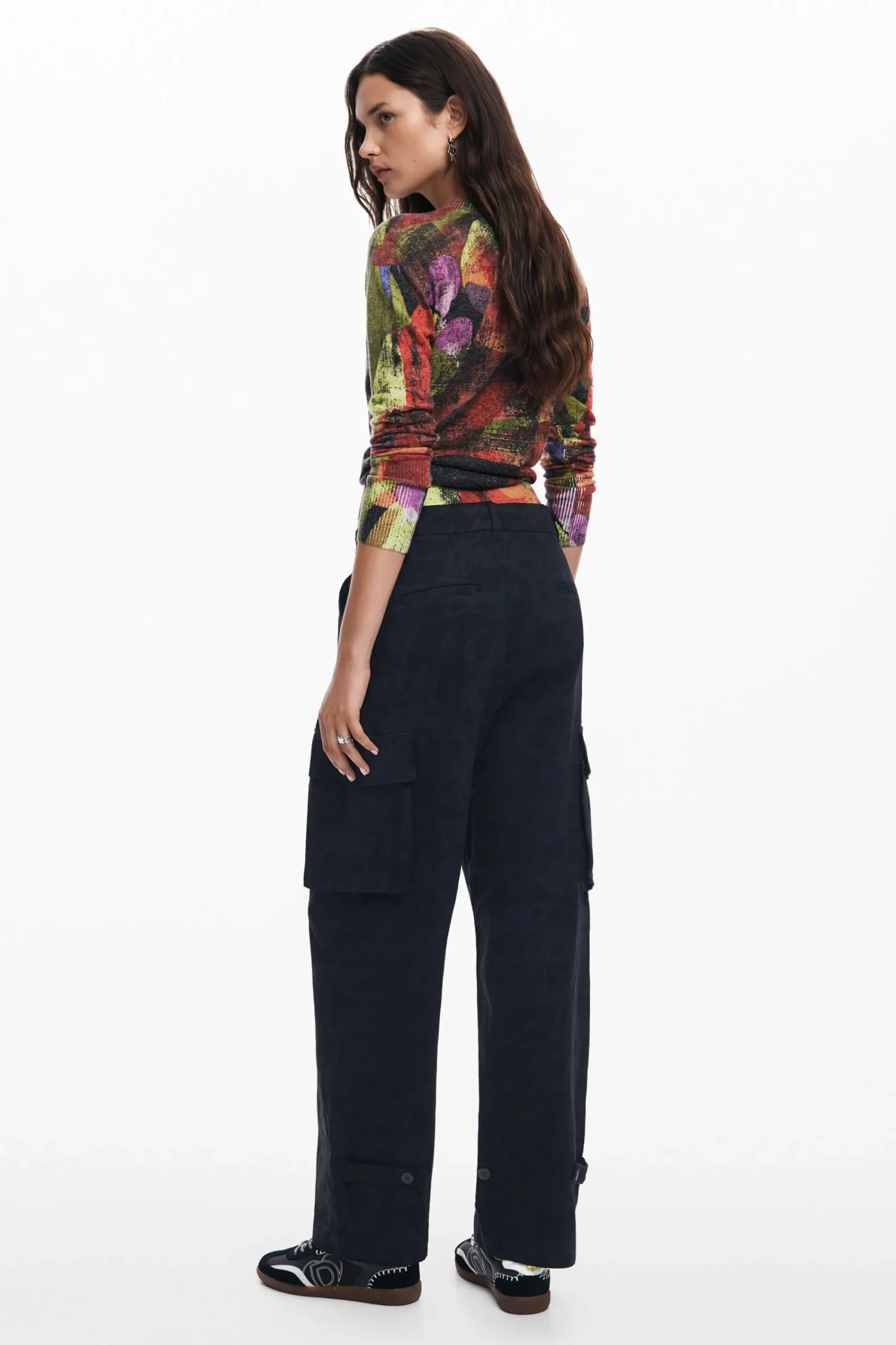 Pantalones-Desigual Pantalones cargo estampado M. Christian Lacroix