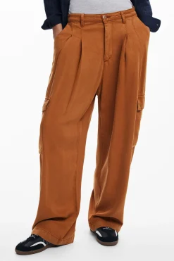 Pantalones-Desigual Pantalones cargo fluidos
