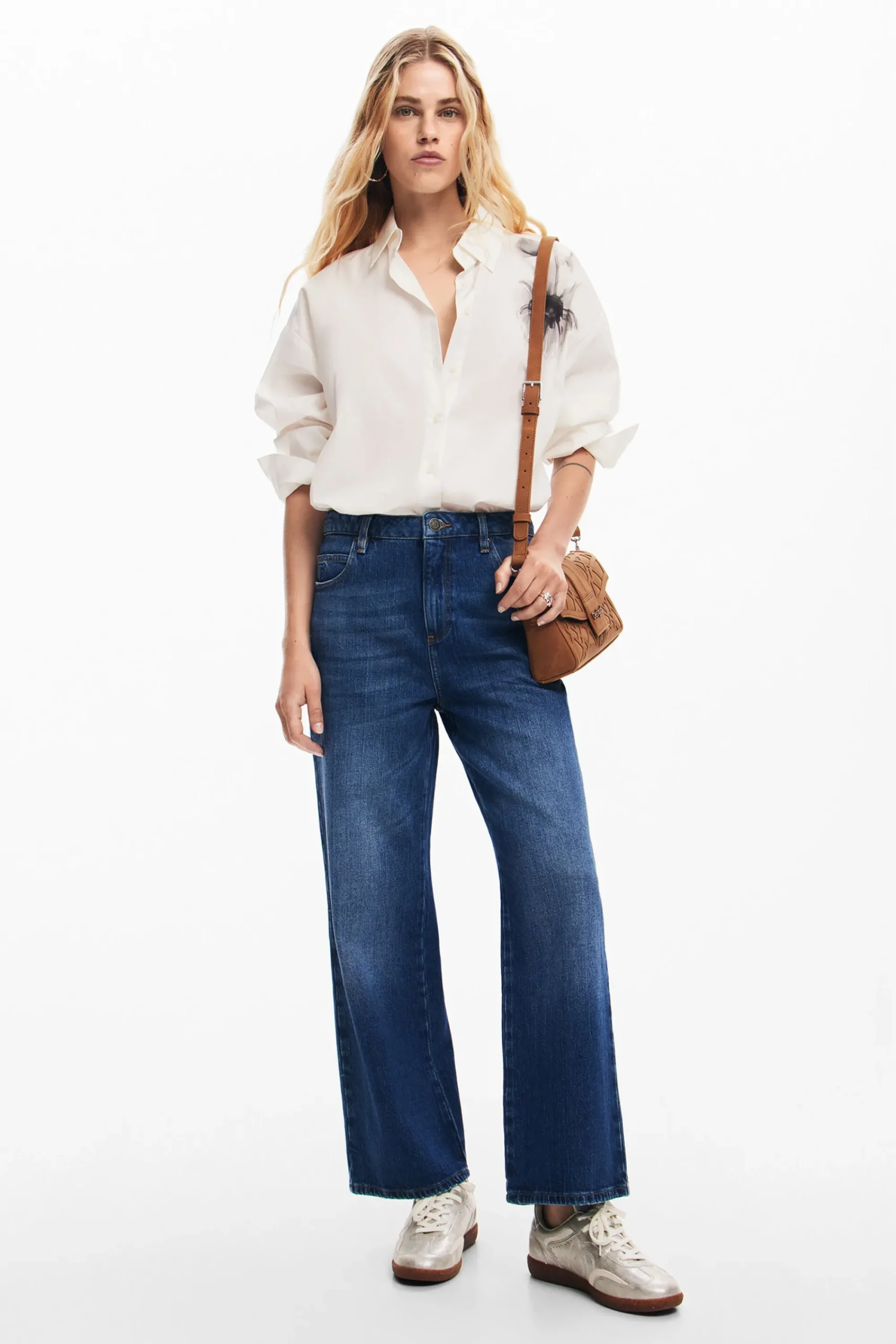Vaqueros|Pantalones-Desigual Pantalones culotte rosa