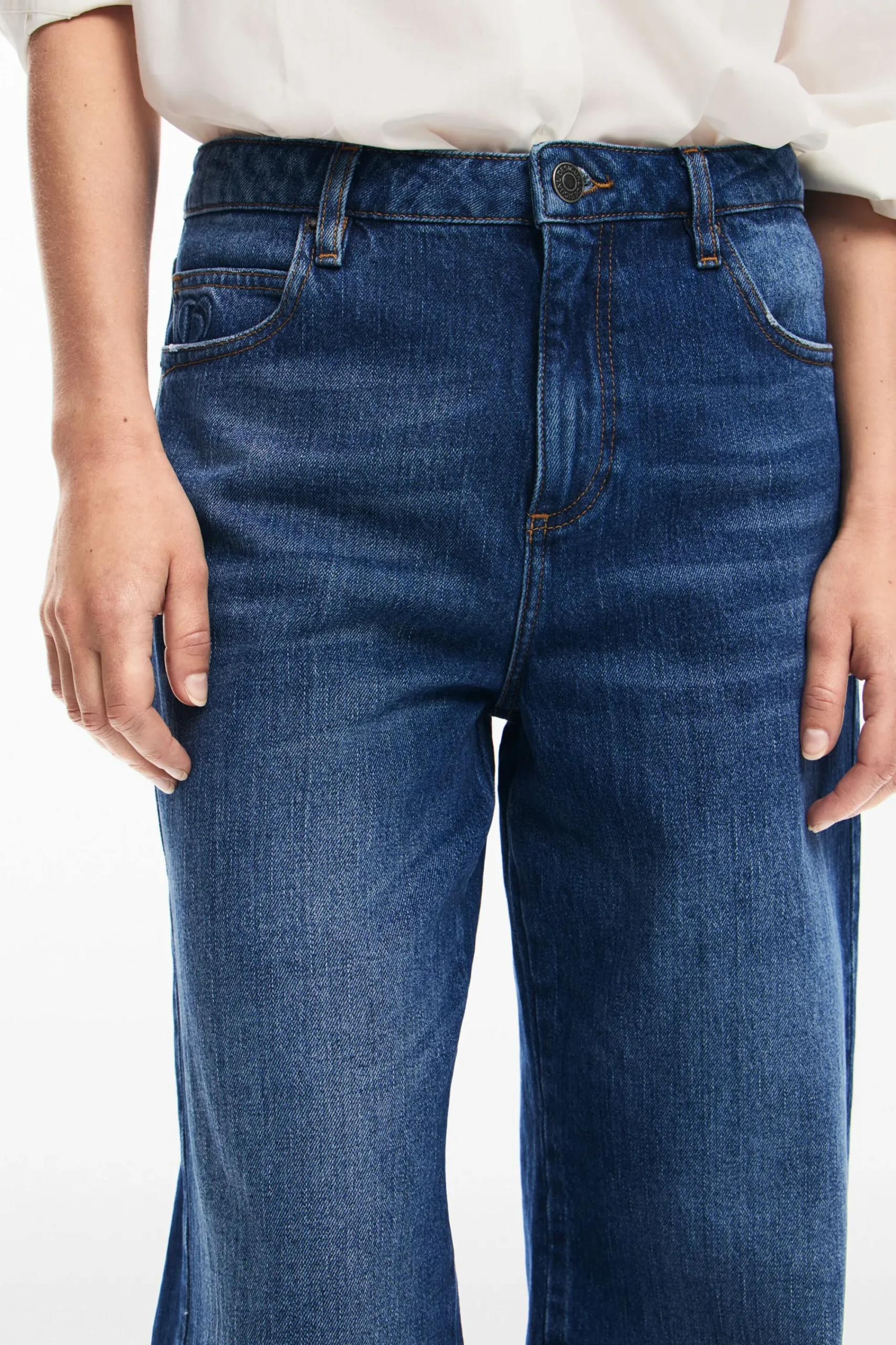 Vaqueros|Pantalones-Desigual Pantalones culotte rosa
