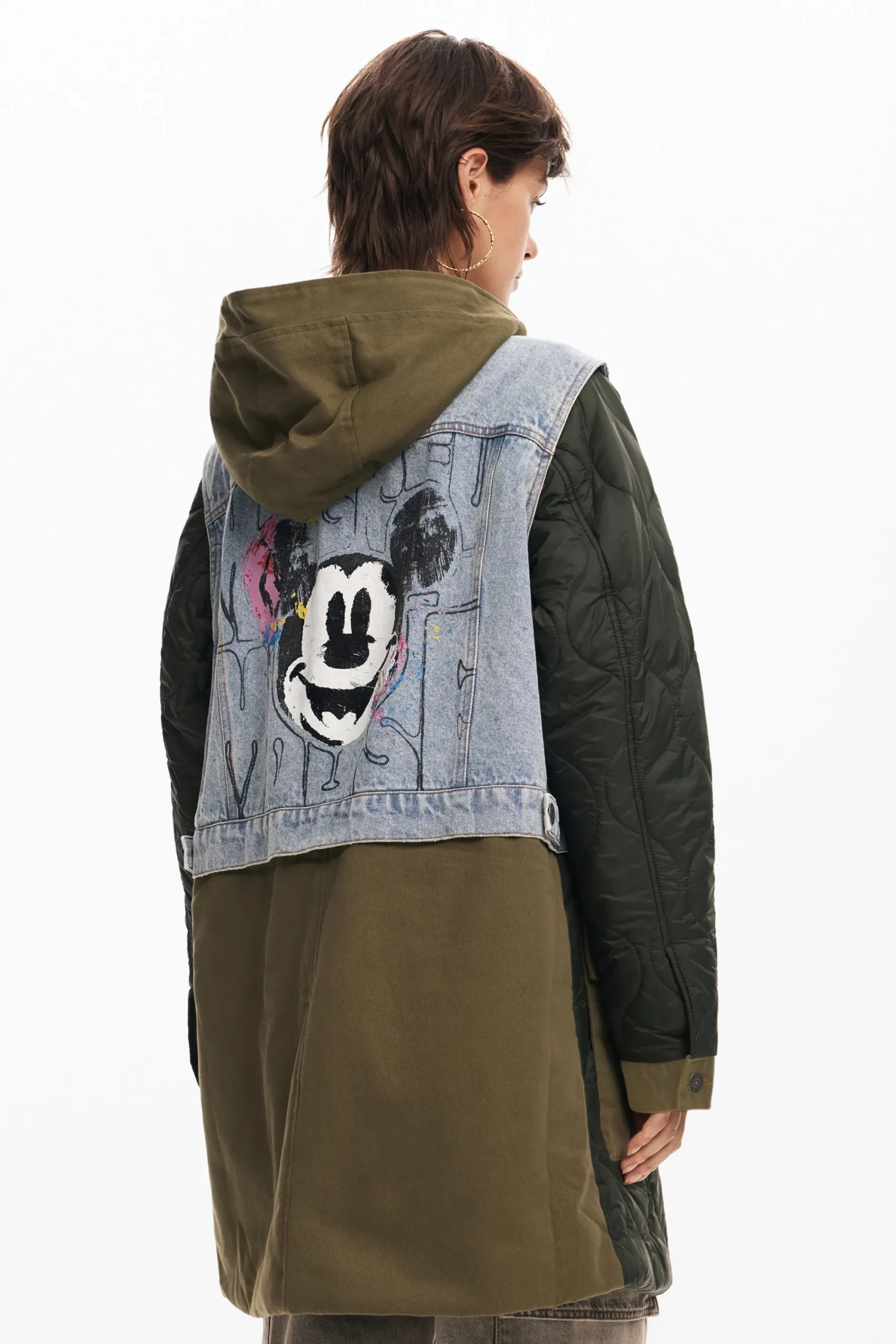 Abrigos Y Chaquetas-Desigual Parca híbrida capucha Mickey