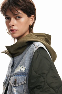 Abrigos Y Chaquetas-Desigual Parca híbrida capucha Mickey