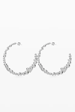Joyería-Desigual Pendientes aro corazones bañado en plata Zalio