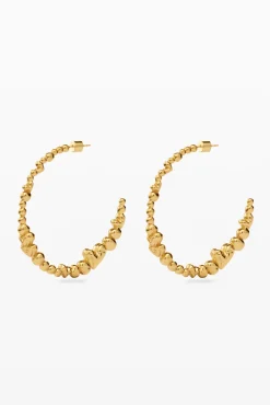 Joyería-Desigual Pendientes aro corazones bañado en oro Zalio