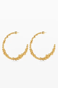 Joyería-Desigual Pendientes aro corazones bañado en oro Zalio