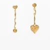 Joyería-Desigual Pendientes asimétricos baño oro Zalio