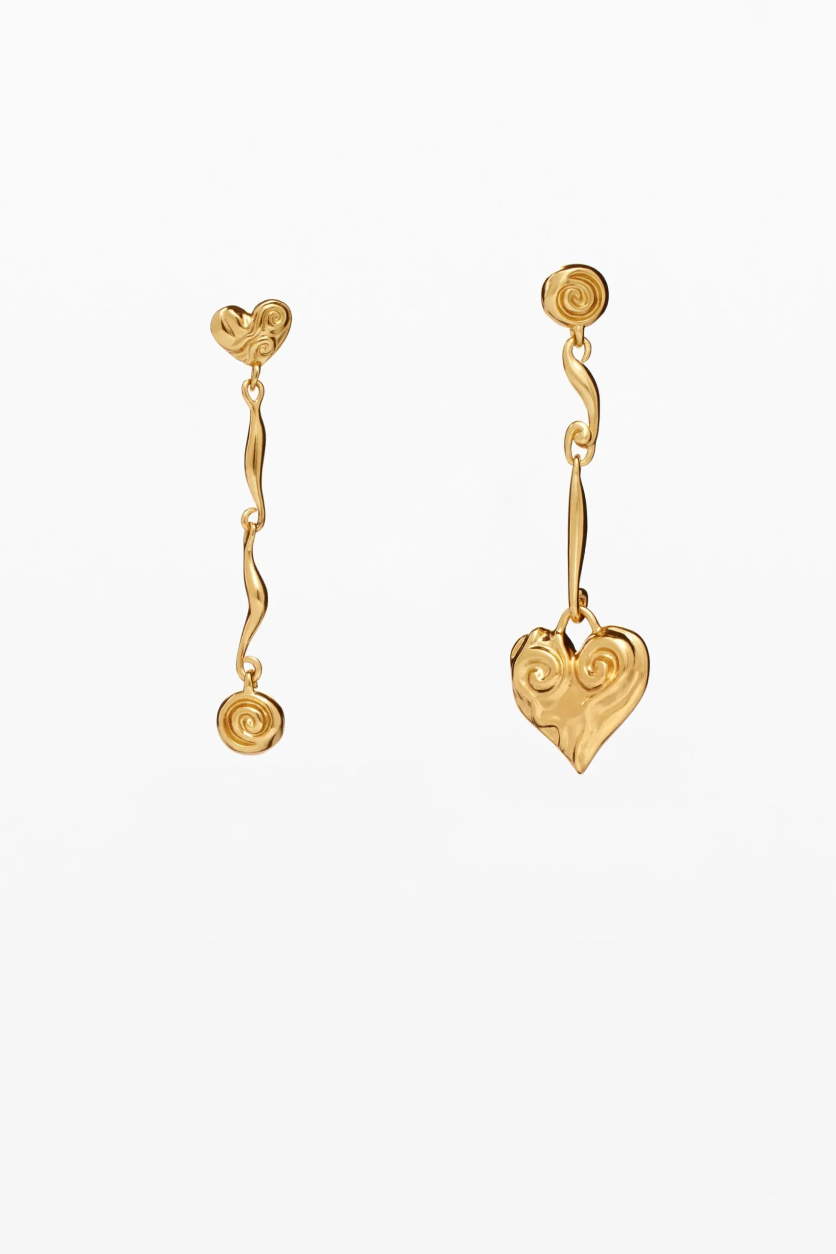 Joyería-Desigual Pendientes asimétricos baño oro Zalio