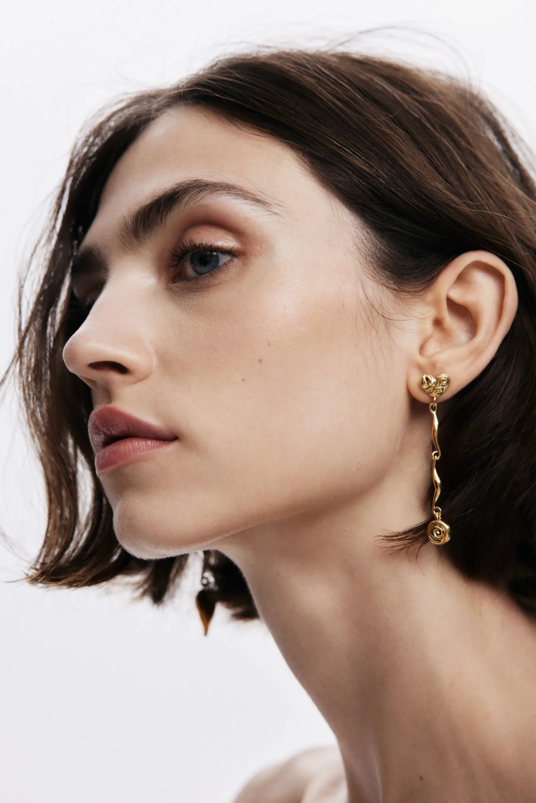 Joyería-Desigual Pendientes asimétricos baño oro Zalio