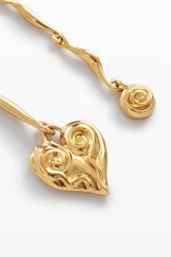 Joyería-Desigual Pendientes asimétricos baño oro Zalio