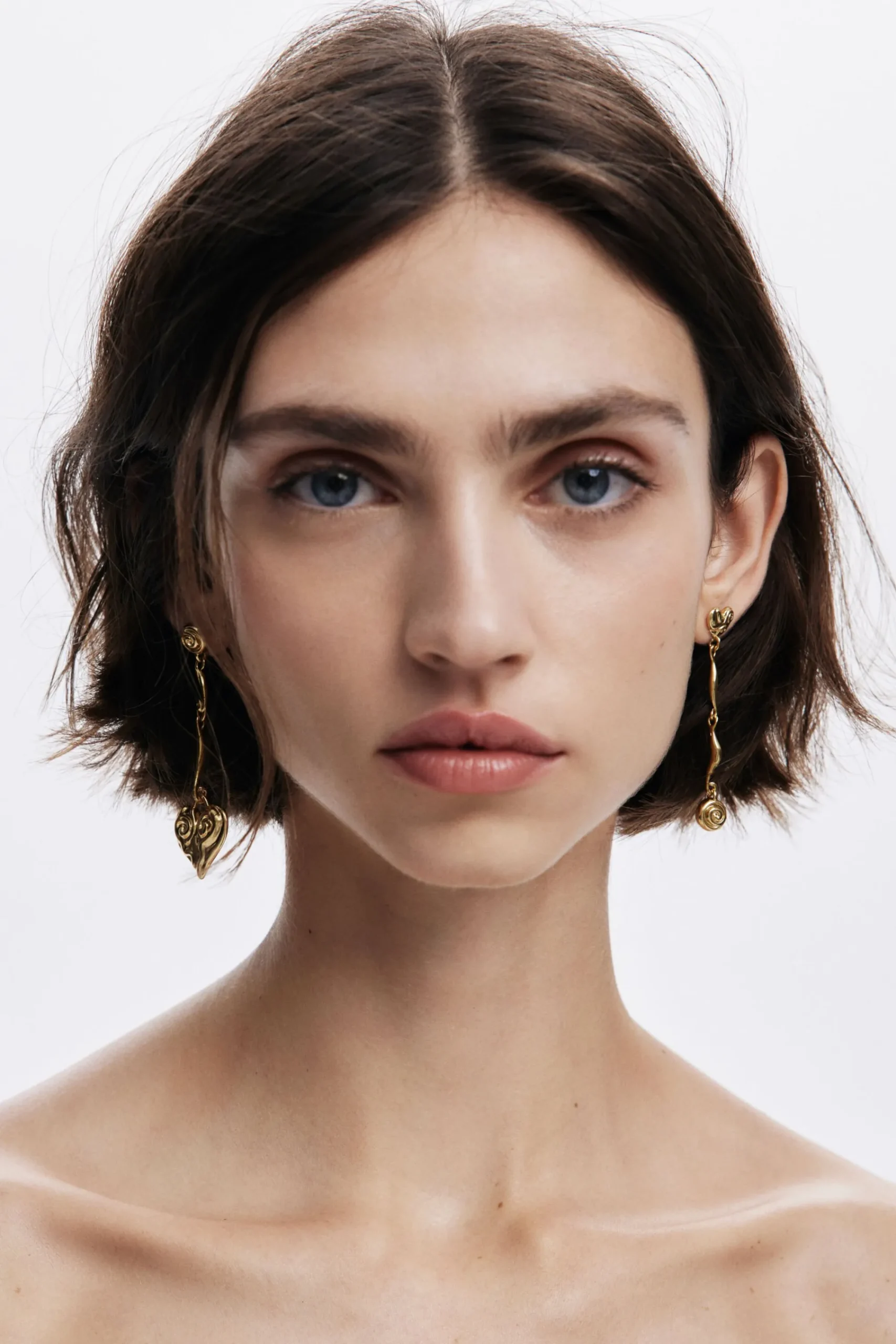 Joyería-Desigual Pendientes asimétricos baño oro Zalio