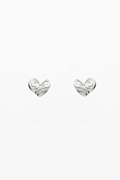 Joyería-Desigual Pendientes botón corazón baño plata Zalio
