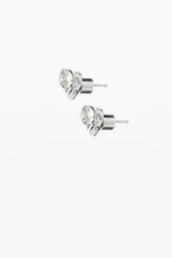 Joyería-Desigual Pendientes botón corazón baño plata Zalio