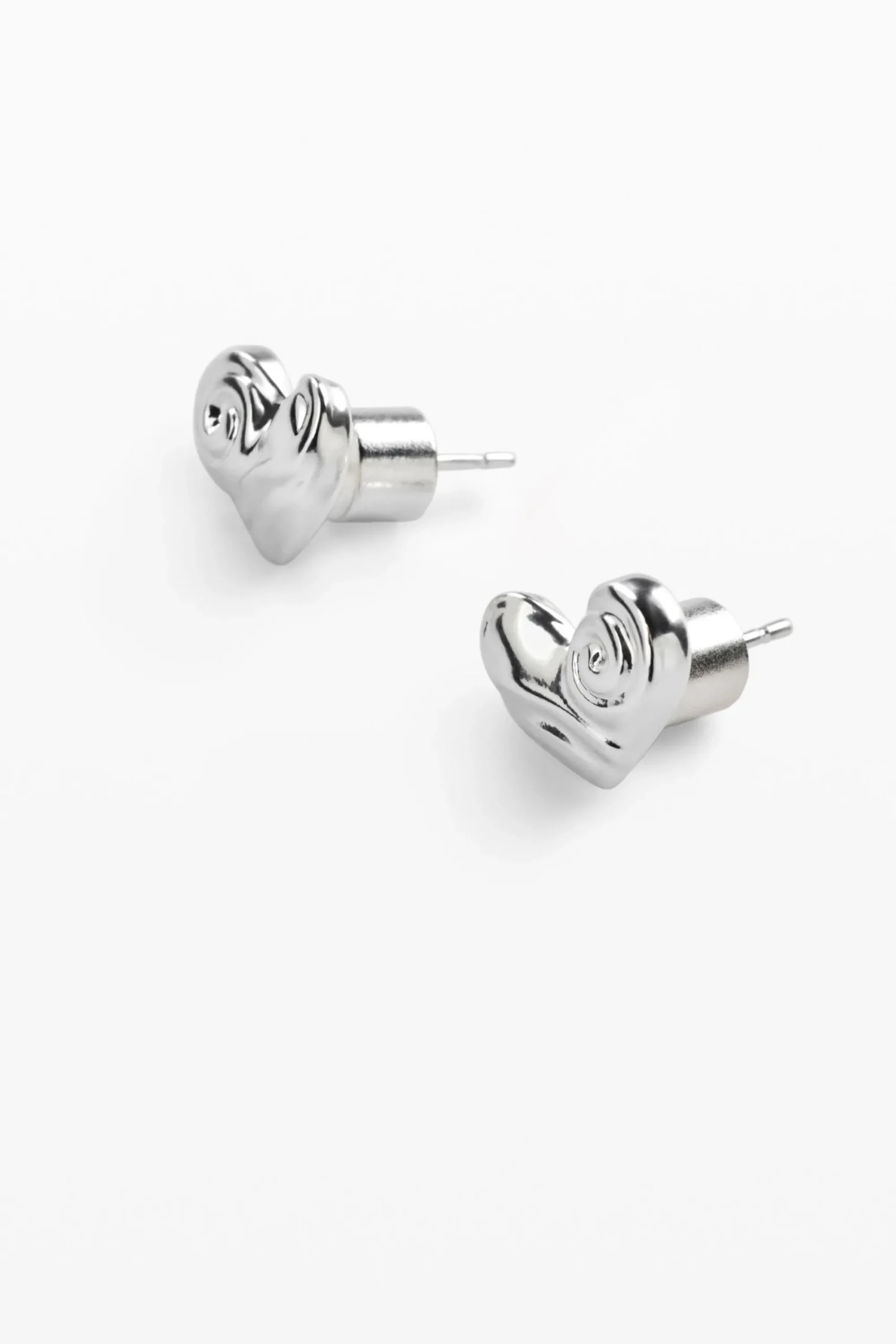 Joyería-Desigual Pendientes botón corazón baño plata Zalio