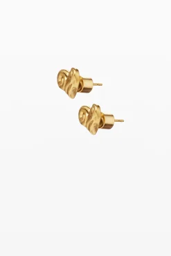 Joyería-Desigual Pendientes botón corazón baño oro Zalio