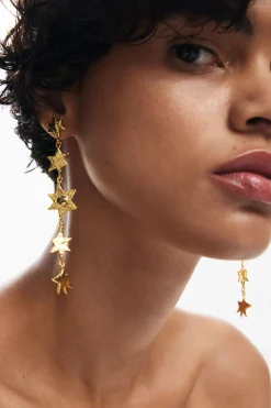 Joyería-Desigual Pendientes cascada de estrellas Zalio