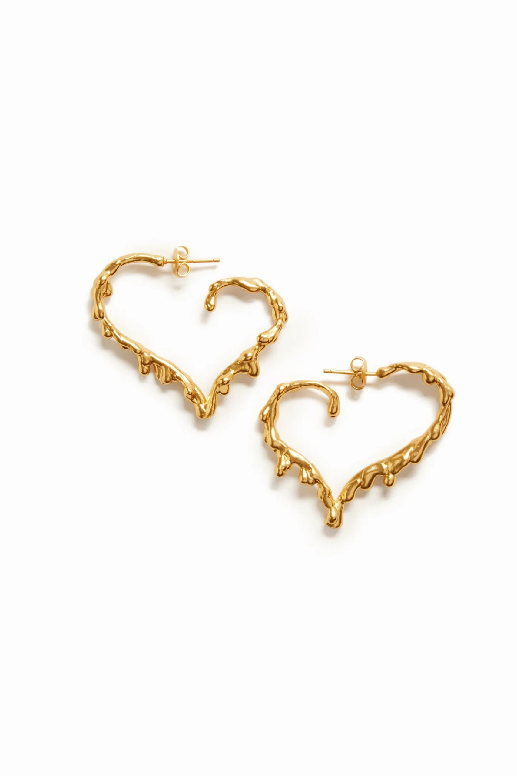 Joyería-Desigual Pendientes corazón baño oro Zalio