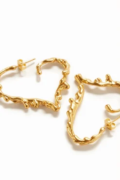Joyería-Desigual Pendientes corazón baño oro Zalio