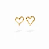 Joyería-Desigual Pendientes corazón baño oro Zalio