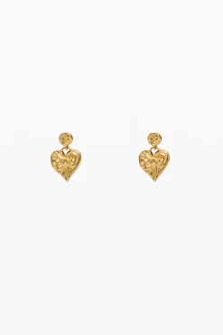 Joyería-Desigual Pendientes corazón baño oro Zalio