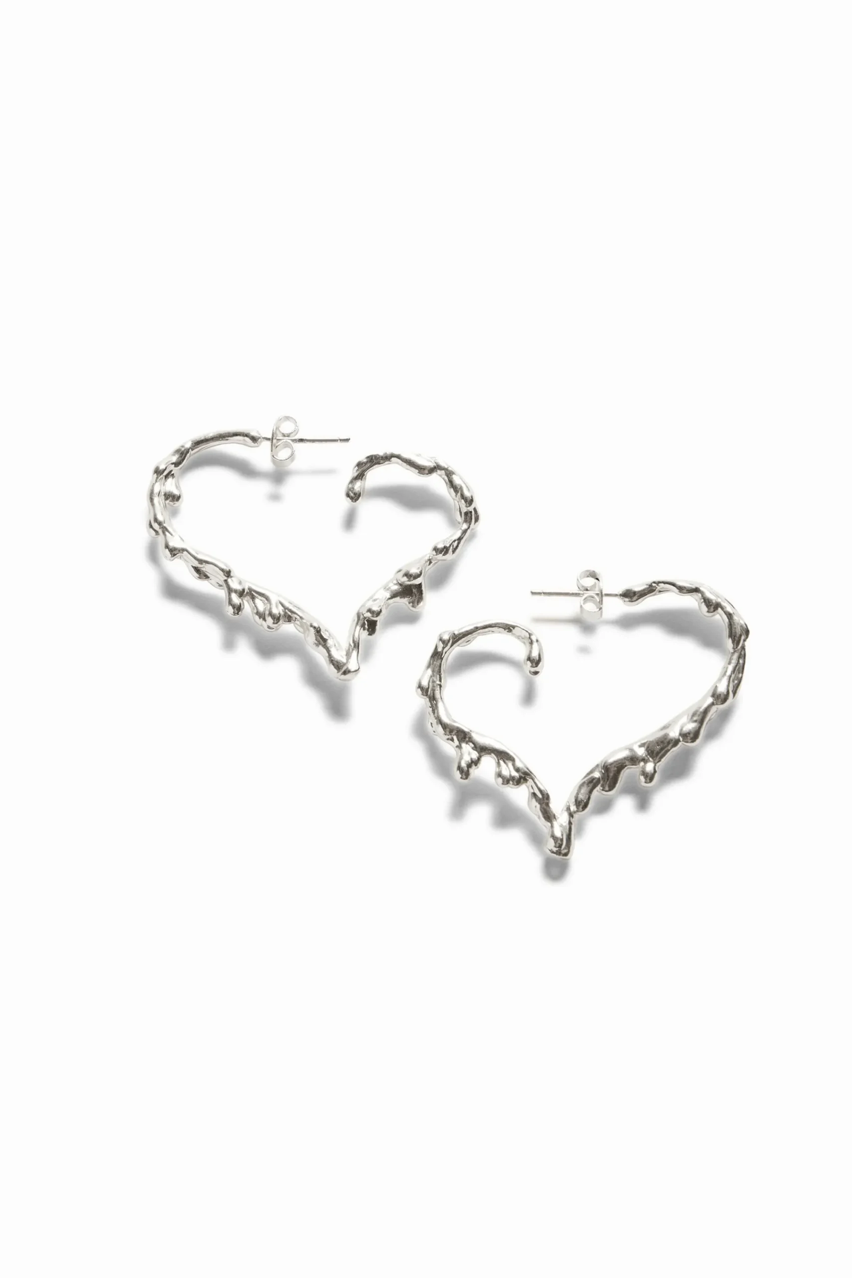 Joyería-Desigual Pendientes corazón baño plata Zalio
