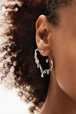 Joyería-Desigual Pendientes corazón baño plata Zalio