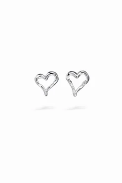 Joyería-Desigual Pendientes corazón baño plata Zalio