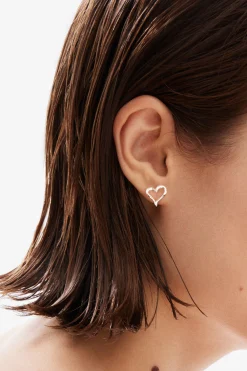 Joyería-Desigual Pendientes corazón baño plata Zalio