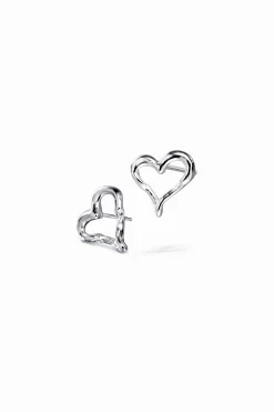 Joyería-Desigual Pendientes corazón baño plata Zalio