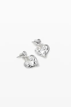 Joyería-Desigual Pendientes corazón baño plata Zalio