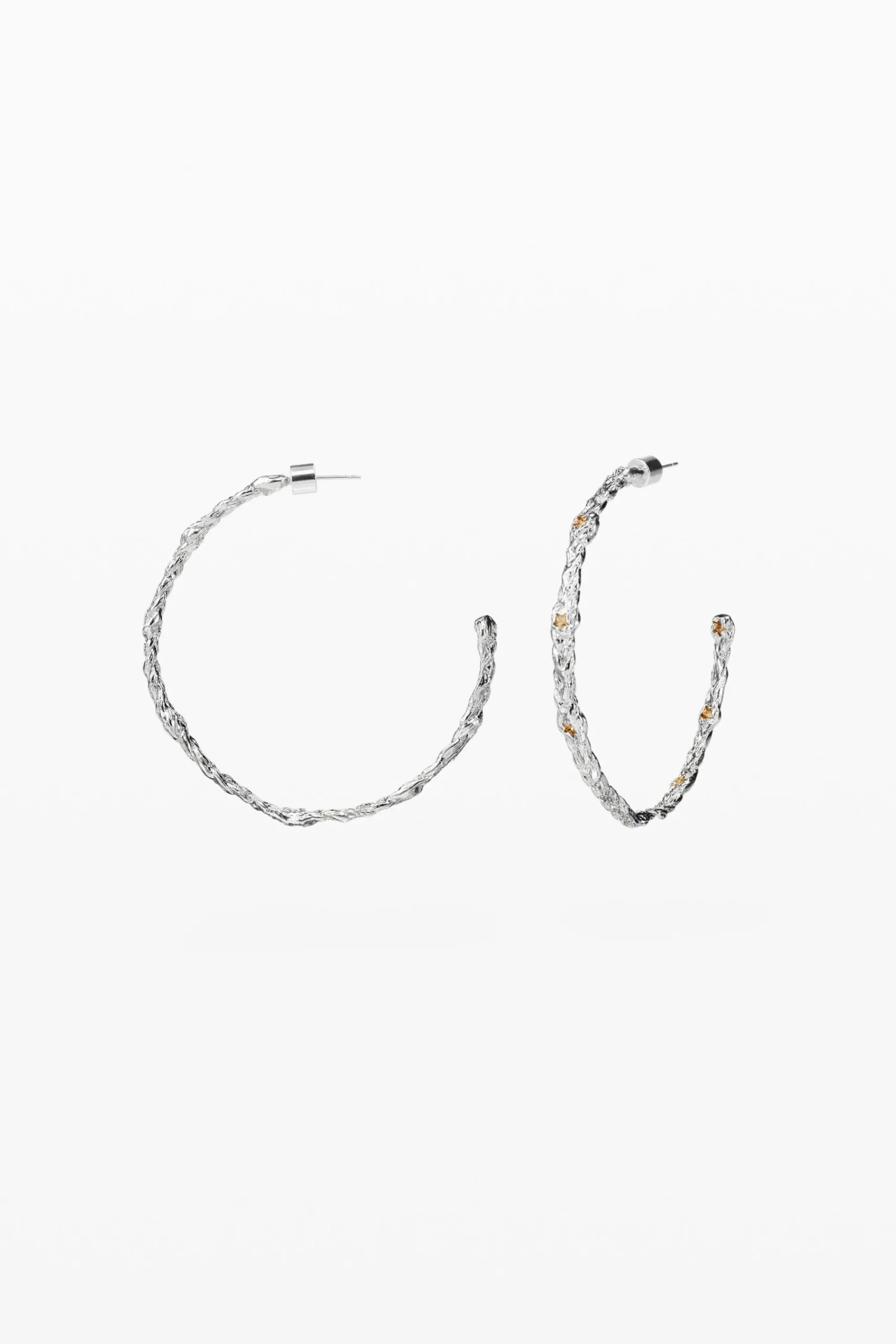 Joyería-Desigual Pendientes de aro trenza baño plata Zalio