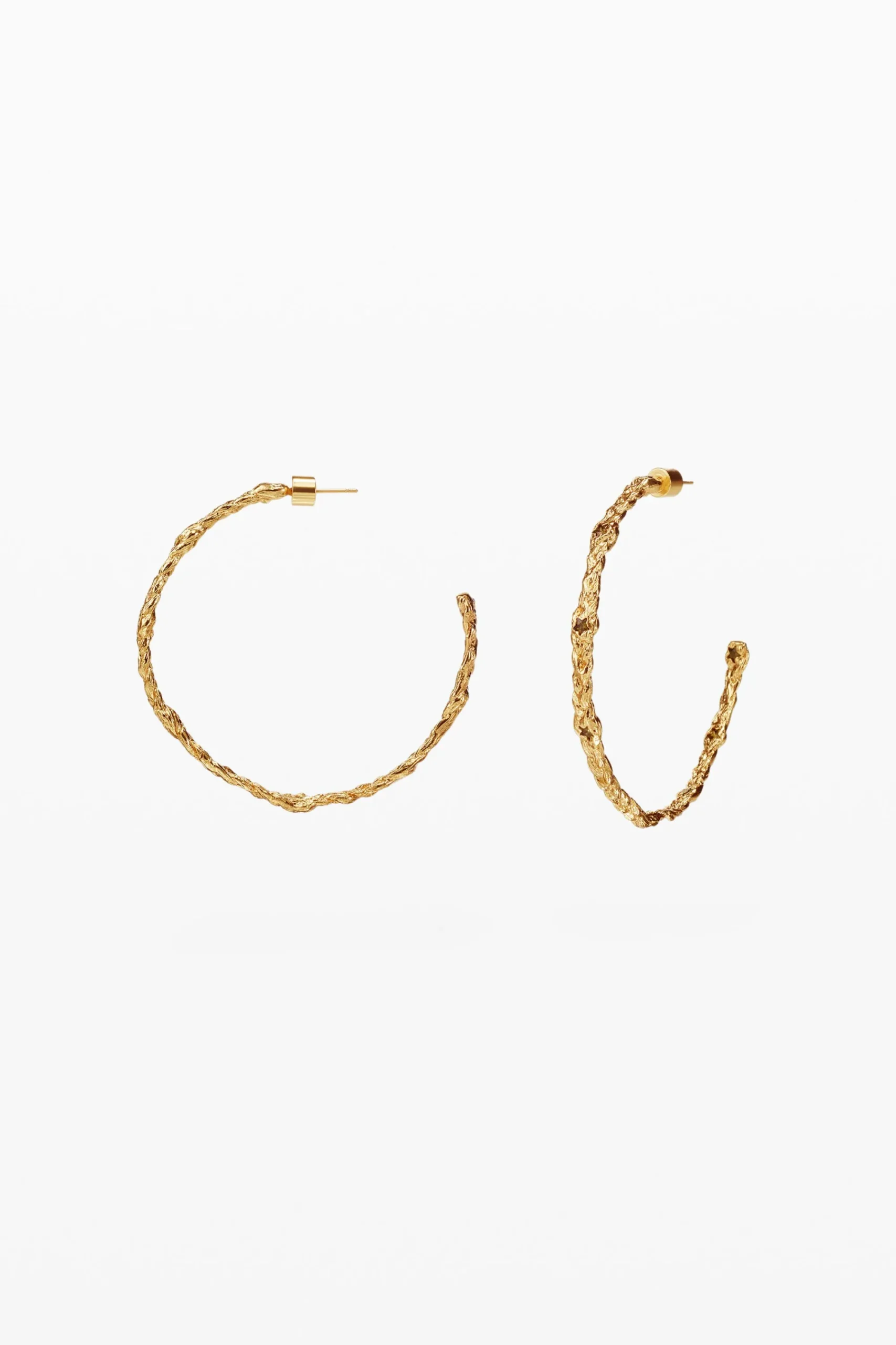 Joyería-Desigual Pendientes de aro trenza baño oro Zalio