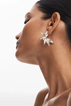 Joyería-Desigual Pendientes en forma de estrella plata Zalio