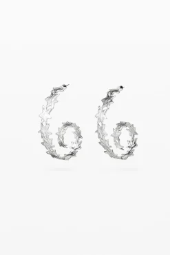 Joyería-Desigual Pendientes espiral estrellas baño plata Zalio